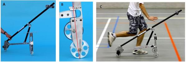 图7 - 研究者们设计的既无陀螺效应也无前轮尾迹的自行车模型（图片来源：参考文献[3]）