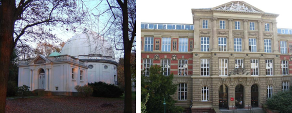 左图：与赫茨伯格失之交臂的天文台；右图：赫茨伯格的母校